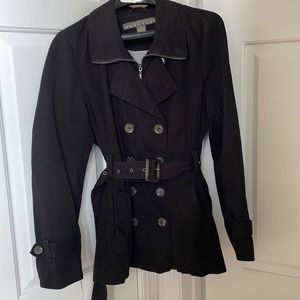 Kenneth Cole Reaction Black Belted Jacket Large